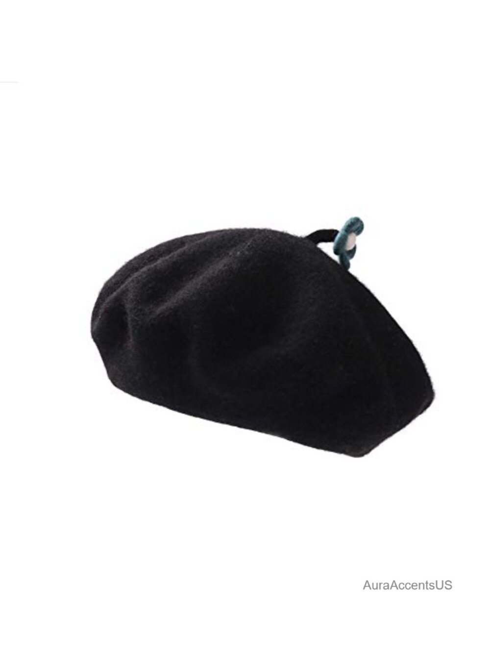 Wool Blend Beret Hat Handmade Flower French Style Beanie
